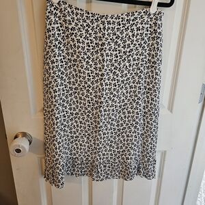 Reformation Blue and White Floral A-Line Skirt